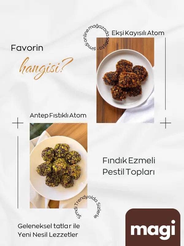 Magi Atom Mix – Antep Fıstığı & Kuru Kayısı Kaplamalı Dutlu Fındık Ezmeli Atıştırmalık | Glutensiz & Rafine Şekersiz | 400g Mağazam