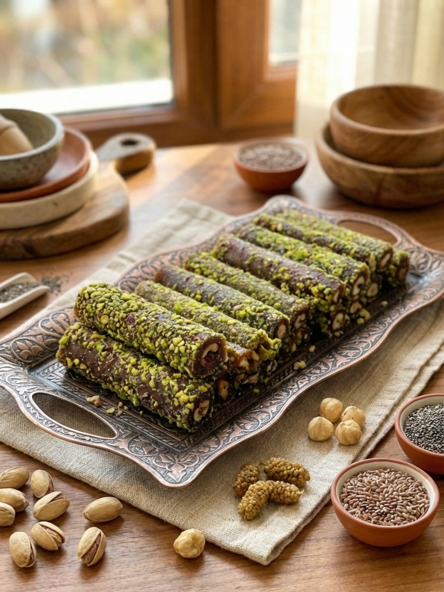 Glutensiz & Rafine Şekersiz Antep Fıstıklı Rulo Pestil 400gr