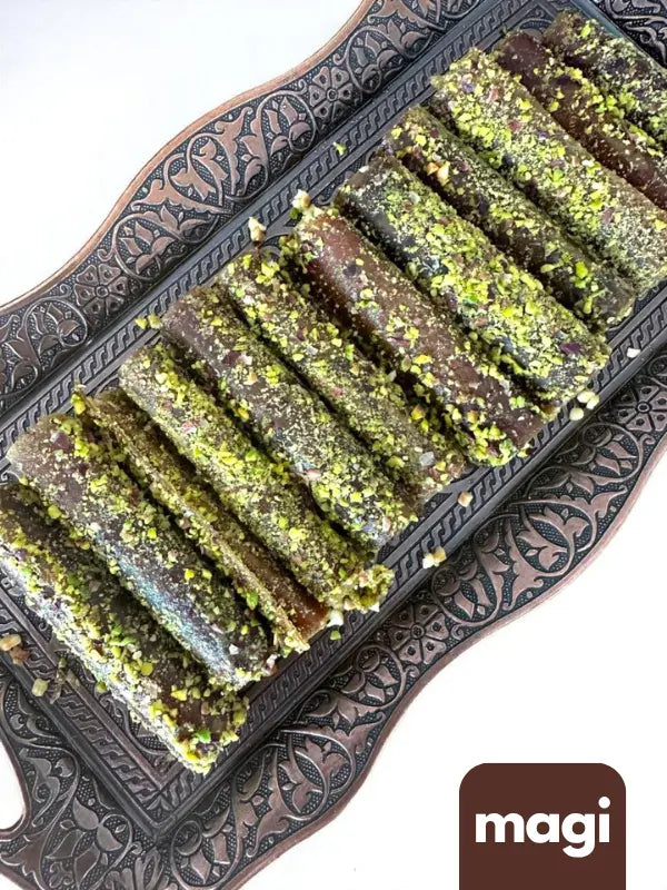 Magi Glutensiz Rulo Pestil –Şekersiz Fındık Ezmeli, Dutlu, Sade & Fıstık Kaplamalı Sağlıklı Atıştırmalık magi