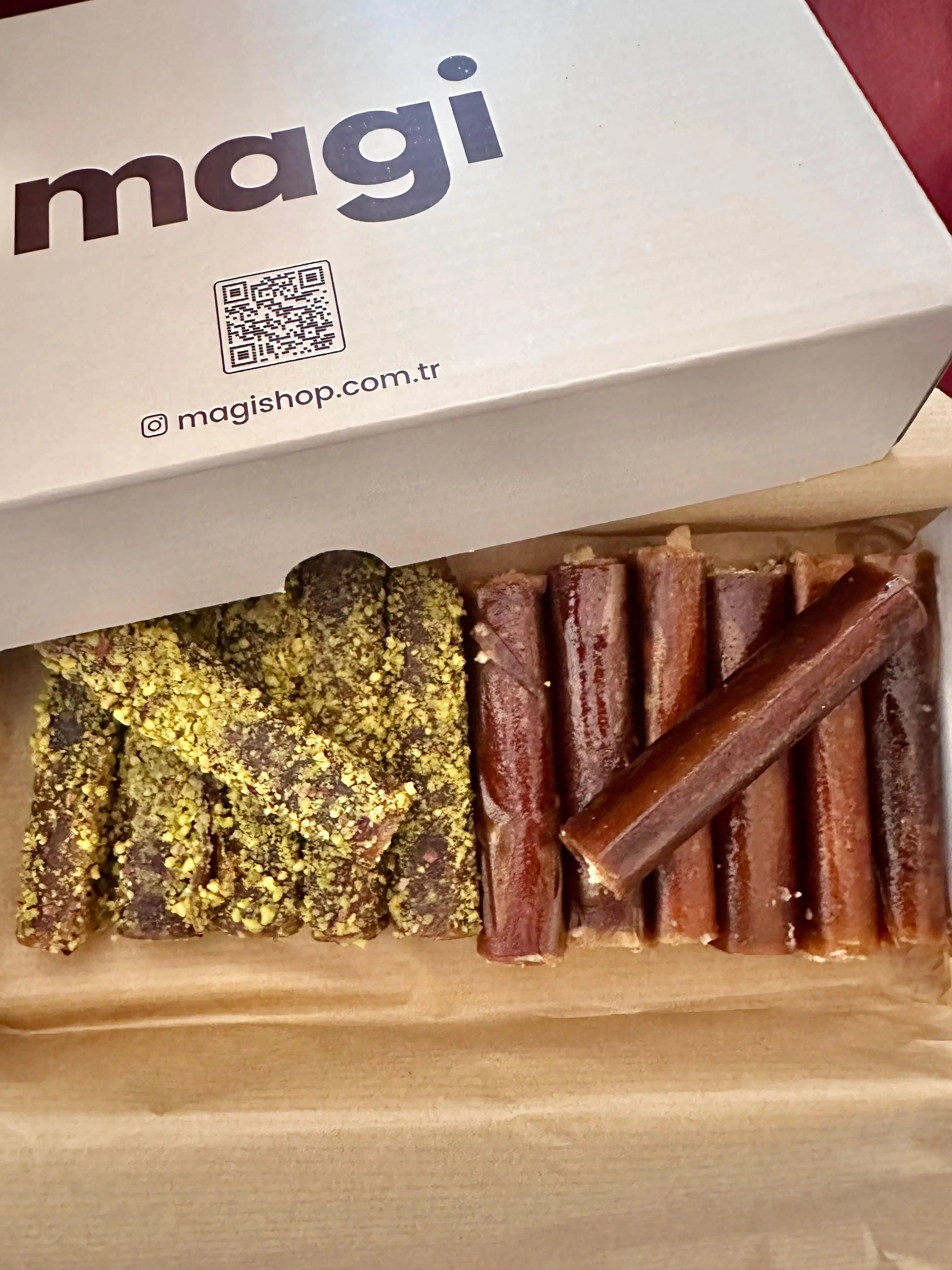 Magi Glutensiz Rulo Pestil –Şekersiz Fındık Ezmeli, Dutlu, Sade & Fıstık Kaplamalı Sağlıklı Atıştırmalık magi